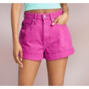 Wild Fable Highest Rise Magenta Mom Denim Shorts